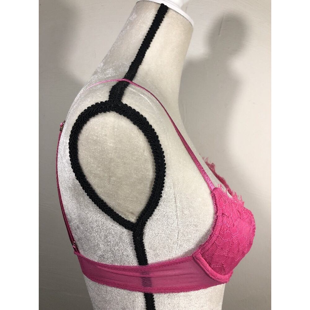 Vintage VICTORIA SECRET 34B 34 B Balconet Bra Pink Very Sexy EUC VS - Picture 5 of 9